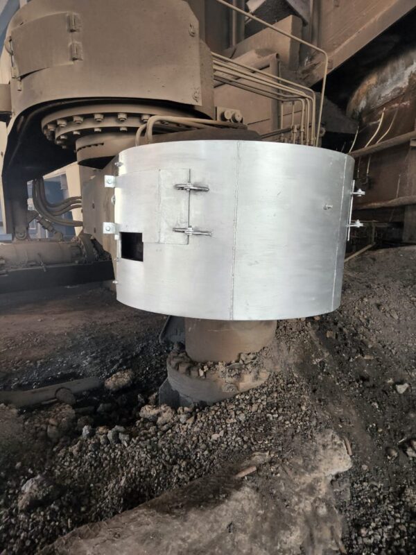 Custom galvanised heat shield fabricated and fitted on site