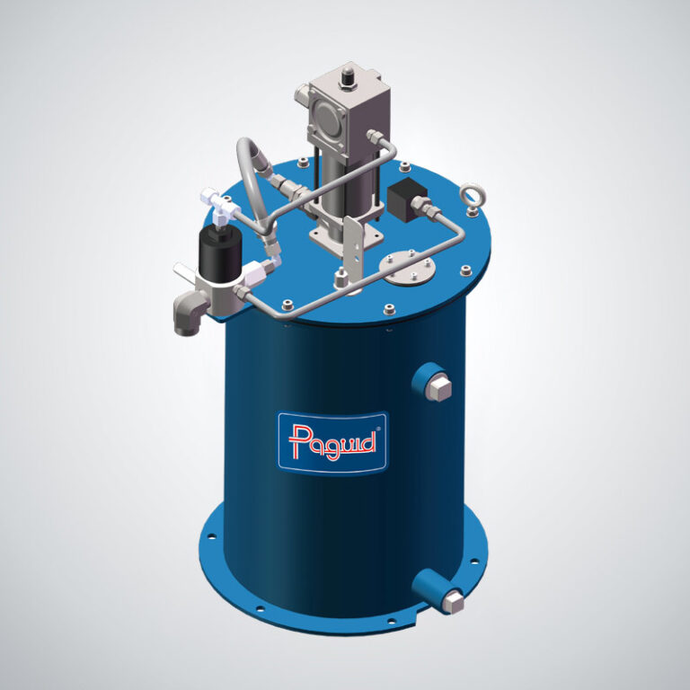 Complete centralised lubrication system with pump station supplied by Hydraulic Squad