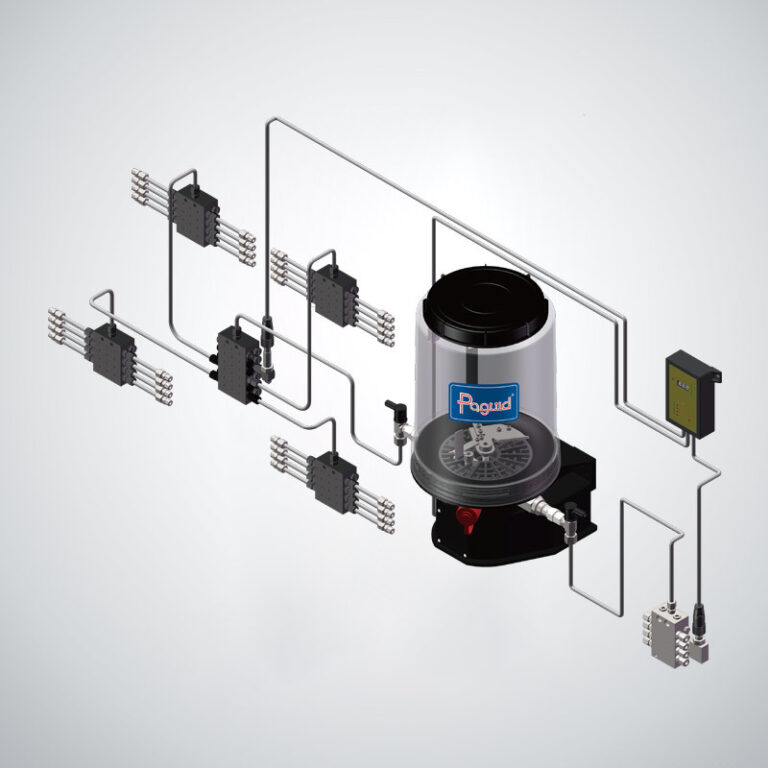 Complete dosing pump lubrication system layout supplied by Hydraulic Squad