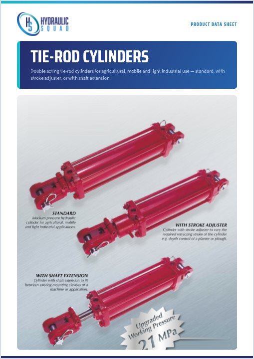 Cover of the Hydraulic Squad Tie-Rod Cylinders data sheet