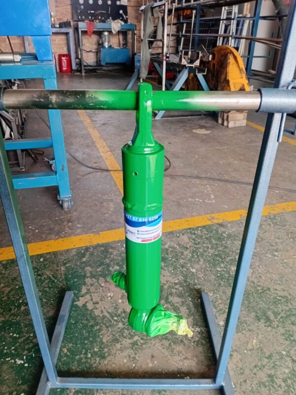 Refurbished hydraulic cylinder with ports sealed, ready for collection